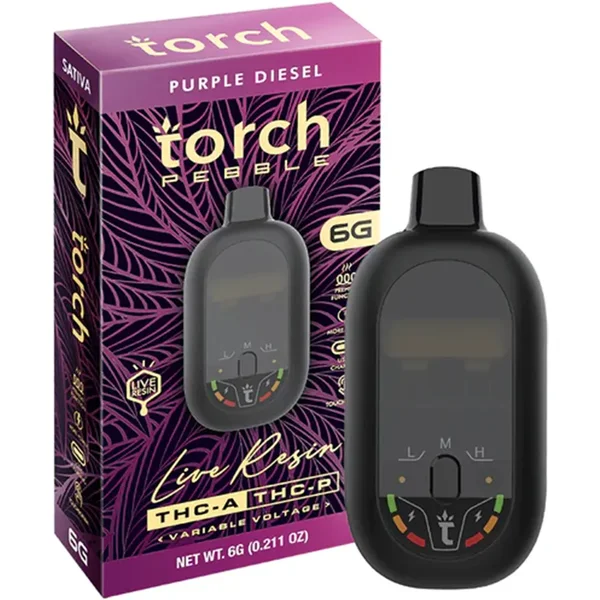 Purple Diesel Torch Pebble Live Resin Disposable 6G