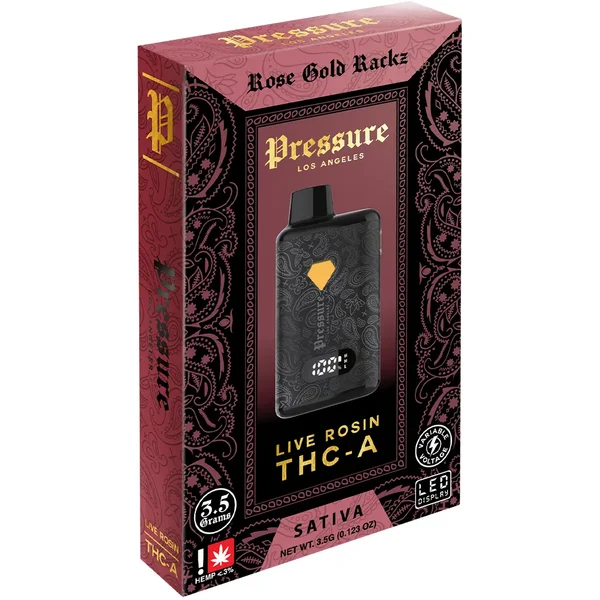 Rose Gold Rackz Pressure Live Rosin THC-A Disposable 3.5G