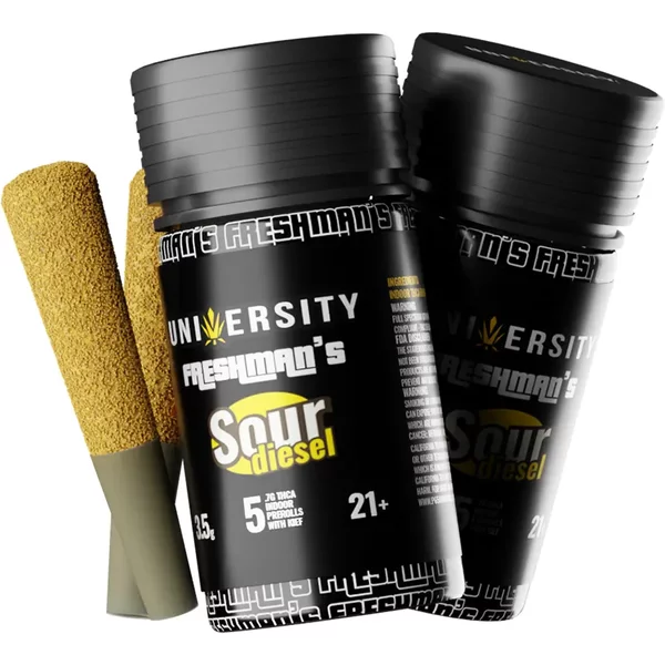 Sour Diesel University Freshman's THCA Indoor Prerolls with Kief 3.5g