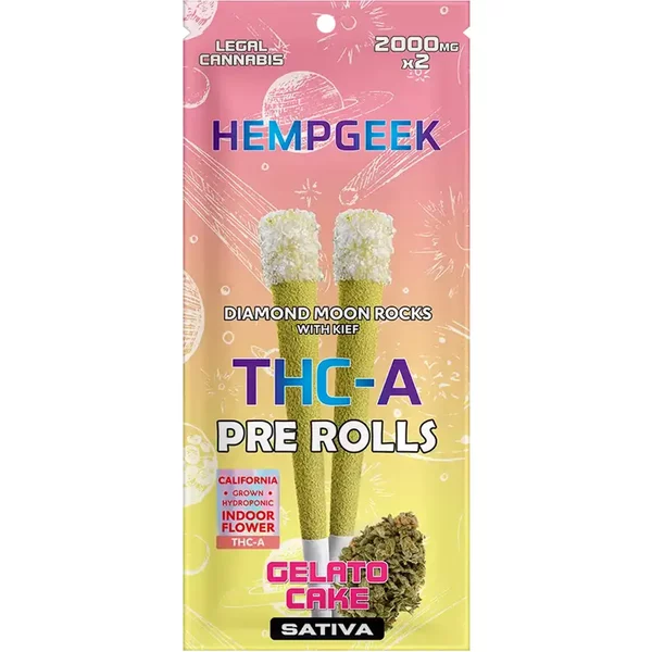 Gelato Cake Hempgeek THC-A Pre-Rolls 2000mg x 2ct