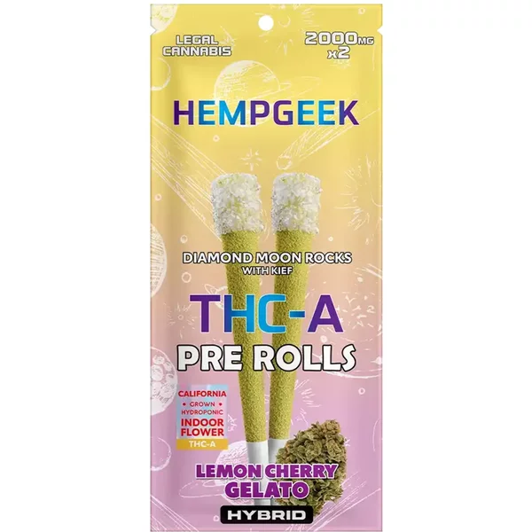 Lemon Cherry Gelato Hempgeek THC-A Pre-Rolls 2000mg x 2ct