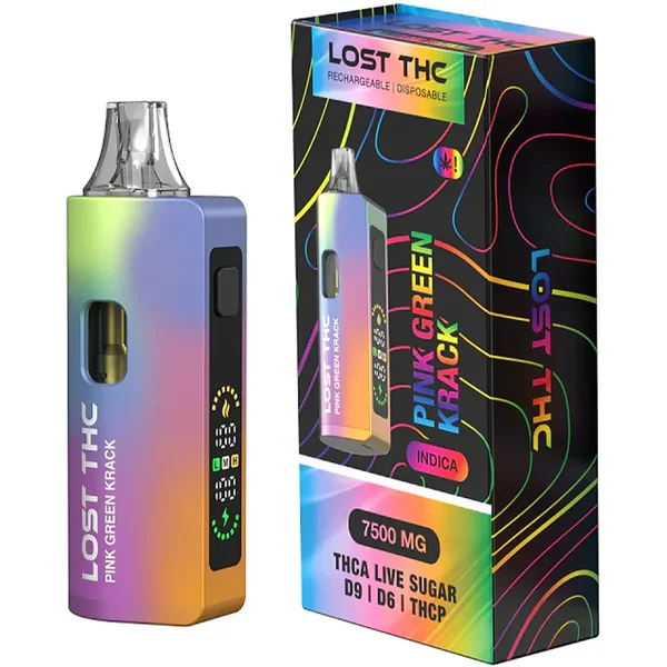 Pink Green Krack Lost THC V2 Rainbow Edition THC-A+D9+D6+THCP Disposable 7.5G