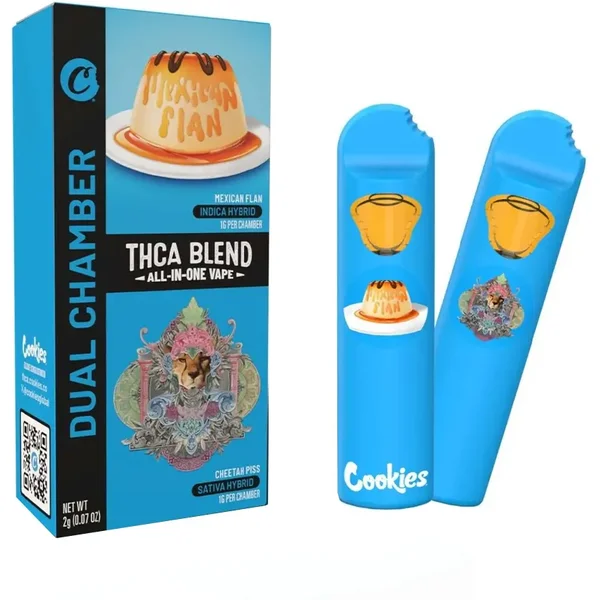 Mexican Flan Cheetah Piss Cookies THC-A Blend Dual Chamber Vape 2G