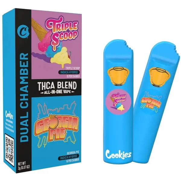 Triple Scoop Georgia Pie Cookies THC-A Blend Dual Chamber Vape 2G