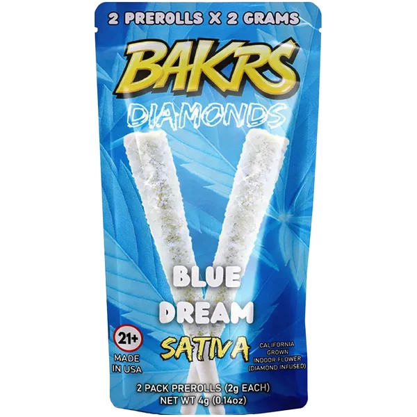 Blue Dream Bakrs Glazed With Diamonds Pre-Rolls 2ct 2g