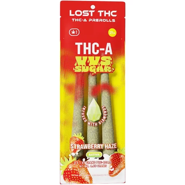 Strawberry Haze Lost THC THC-A VVS Sugar Diamond Infused Pre-Roll 3ct