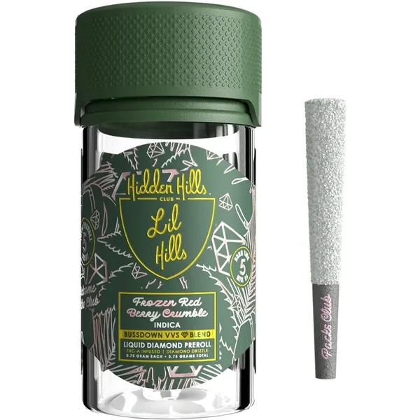 Frozen Red Berry Crumble Hidden Hills Lil Hills VVS Liquid Diamond Pre Rolls 3.5G