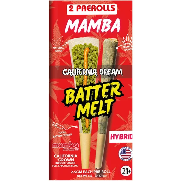 California Dream Mamba Batter Melt Full Spectrum Blend Pre-Roll 2ct 2.5G