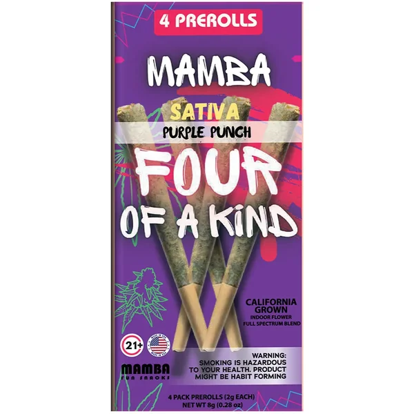 Purple Punch Mamba Four Of A Kind Full Spectrum Blend Pre-Roll 4ct 8G