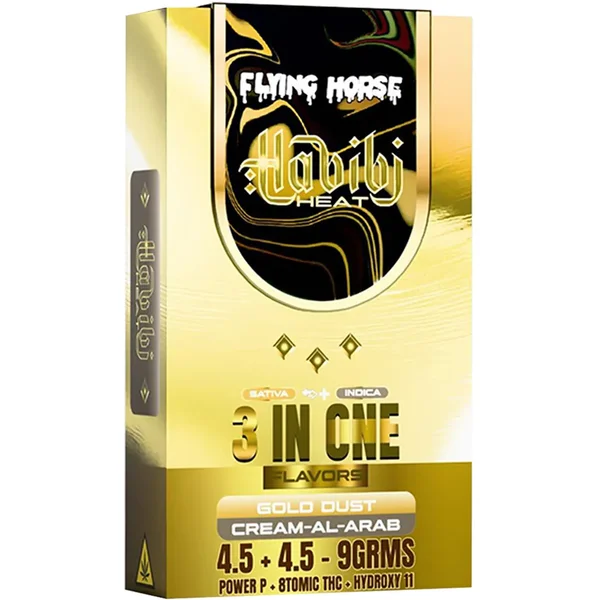 Gold Dust | Cream Al-Arab Flying Horse Habibi Heat Edition 3in1 THC Vape 9G