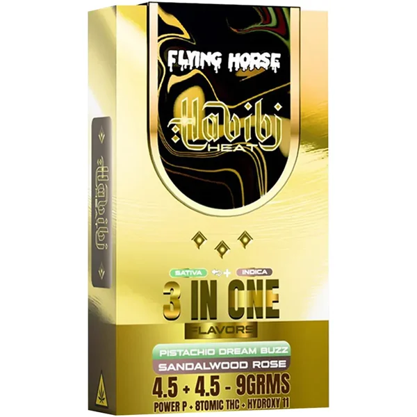 Pistachio Dream Buzz | Sandalwood Rose Flying Horse Habibi Heat Edition 3in1 THC Vape 9G