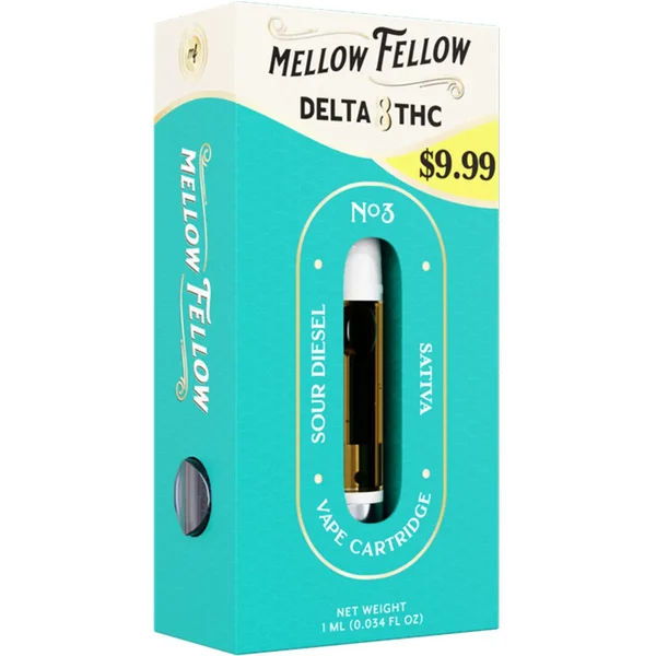 Sour Diesel Mellow Fellow Classic Delta 8 Vape Cartridge 1ml