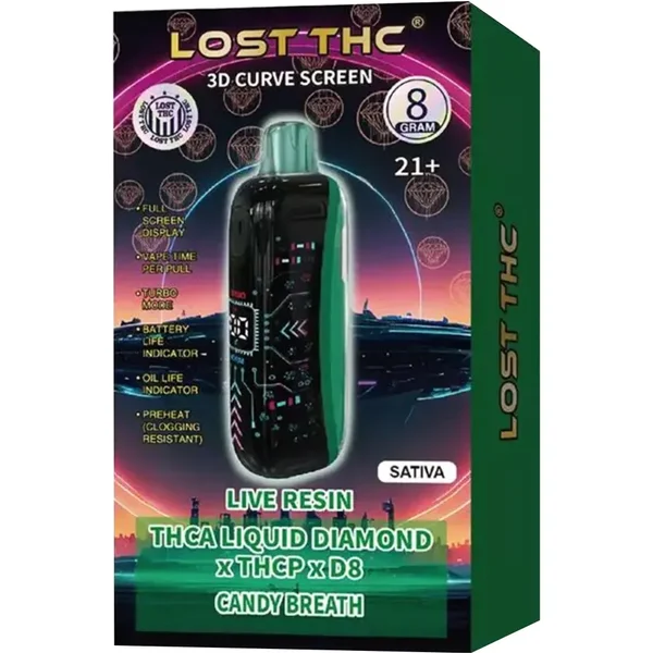 Candy Breath Lost THC Liquid Diamond THCA x THCP x D8 Live Resin Disposable 8G