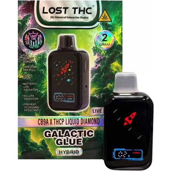 Galactic Glue Lost THC CB9A x THCP Liquid Diamond Live Resin Disposable 2G