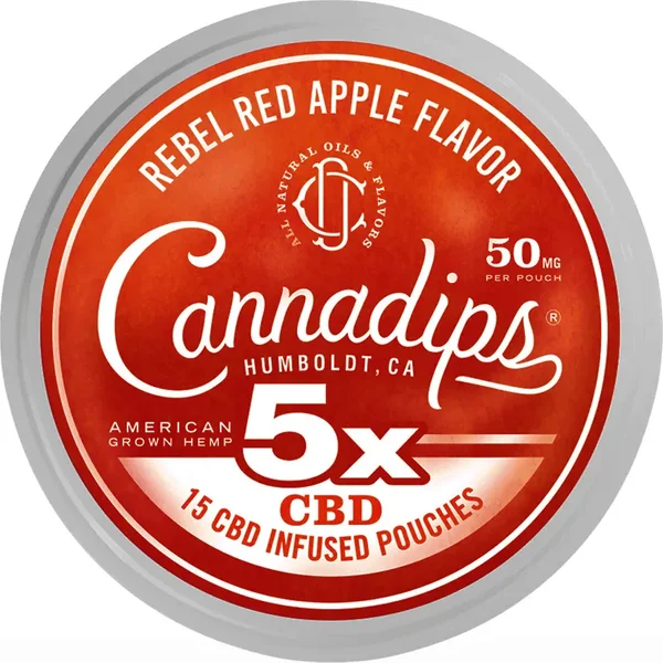 Rebel Red Apple Cannadips 5X CBD Infused Pouches 15ct 750MG