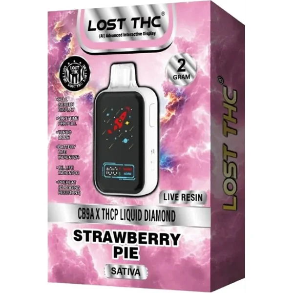 Strawberry Pie Lost THC CB9A x THCP Liquid Diamond Live Resin Disposable 2G