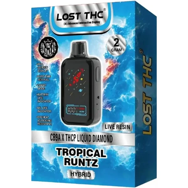 Tropical Runtz Lost THC CB9A x THCP Liquid Diamond Live Resin Disposable 2G