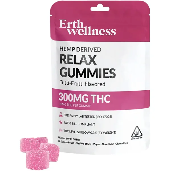 Tutti-Frutti Erth Wellnes Relax Delta 9 THC Gummies 30ct 300MG