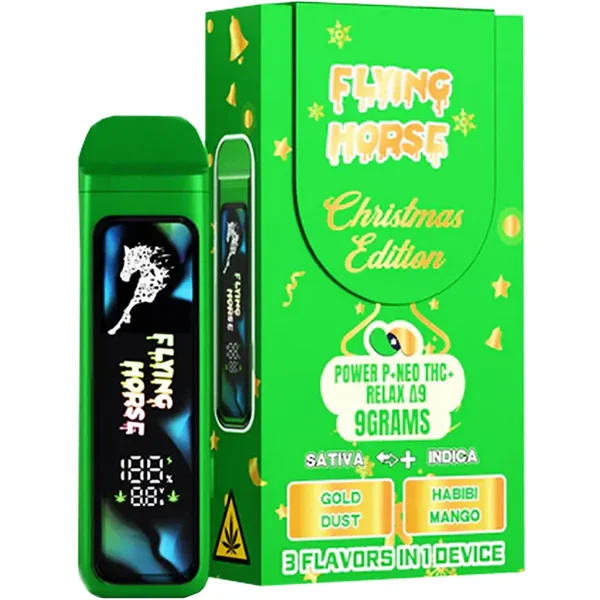 Gold Dust | Habibi Mango Flying Horse THC IX | THC-P | THC VIII 3 Flavors in 1 Christmas Edition 9G