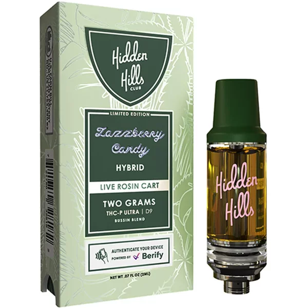 Zazzbery Candy Hidden Hills Limited Edition Live Rosin Bussin Blend Cart 2G