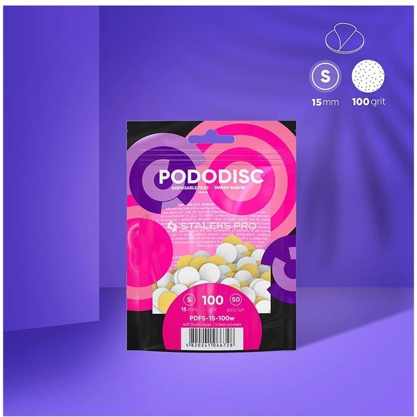 Staleks Repuestos Acolchados Blancos Con Base Fina De Espuma Para Disco Para Pedicura Pododisc S - 100 (15Mm)-image