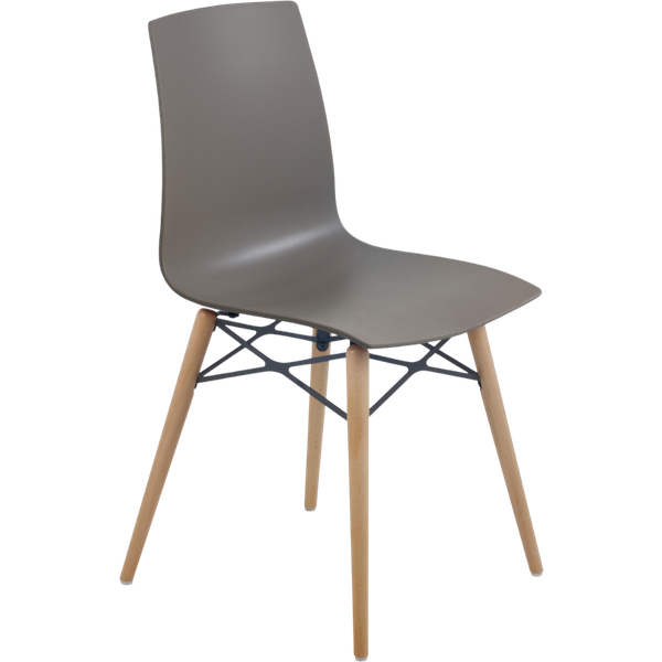 Papatya X-Treme S Wox Pro graubrauner Stuhl, Beine aus Buchenholz