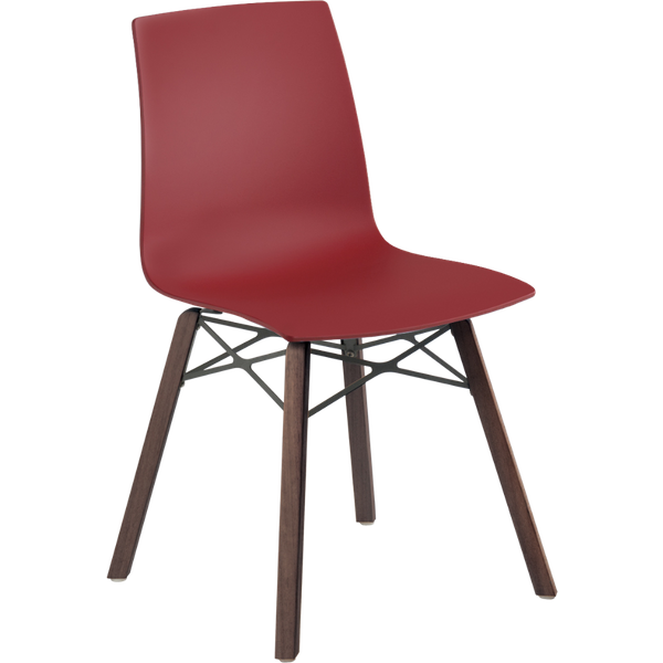 Papatya X-Treme S Wox Pro Iroko-Stuhl, mattroter Backstein, Beine aus Iroko-Holz