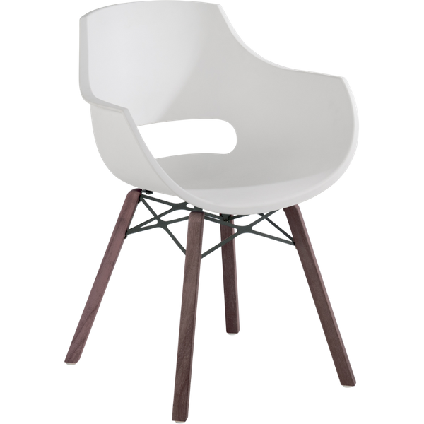 Sessel Papatya Opal Wox Pro Iroko weiß, Beine aus Irokoholz