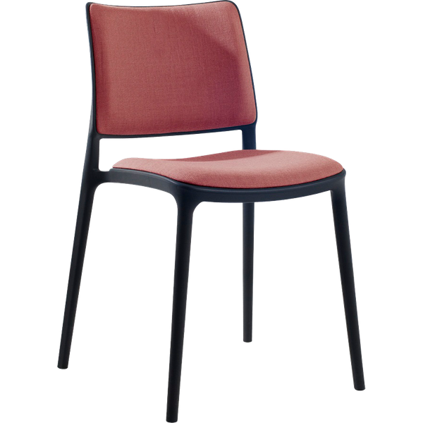 Stuhl mit Sitzkissen und weicher Stuhllehne Joy-S schwarz, Gewebe Main-line-flax MLF03