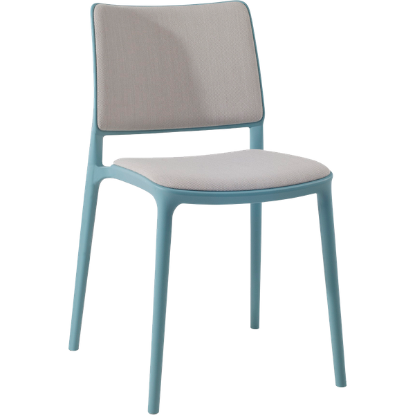 Stuhl mit Sitzkissen und weicher Stuhllehne Joy-S aquablau, Era Gewebe CSE01
