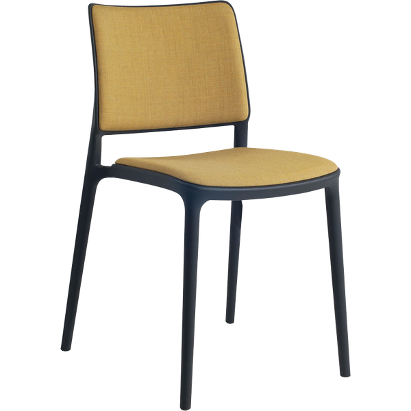 Stuhl mit Sitzkissen und weicher Stuhllehne Joy-S schwarz, Era Gewebe CSE32