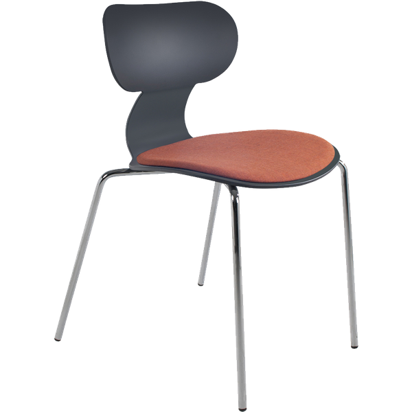 Stuhl mit weichem Kissen Yugo-S Soft Weicher anthrazitfarbener Ziegelstoff