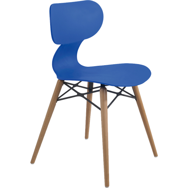 Stuhl Papatya Yugo-S Wox blau, Beine Buche natur lackiert