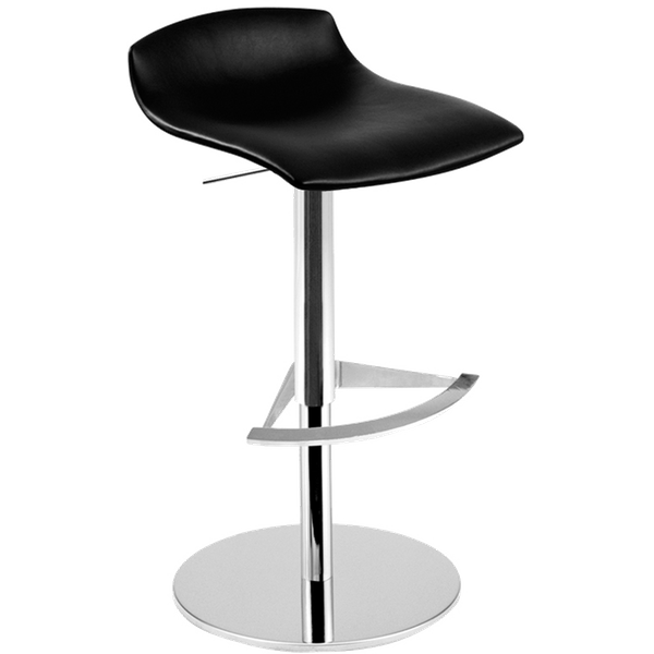 Barhocker Papatya X-Treme BD Platte Kunstleder schwarz, Chrombein höhenverstellbar