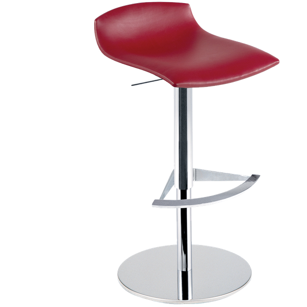 Barhocker Papatya X-Treme BD Platte dunkelrotes Kunstleder, Chrombein höhenverstellbar