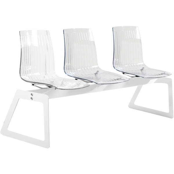 Bank Papatya X-Treme für 3 Sitze ist transparent und sauber, die Beine sind weiß matt