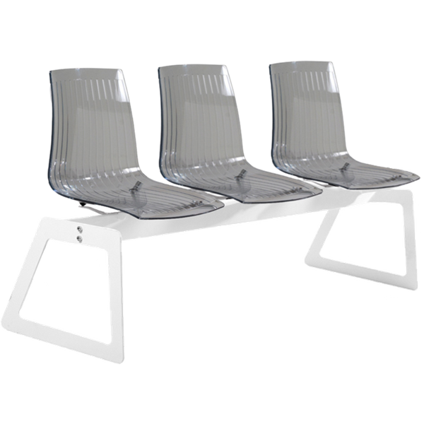 Bank Papatya X-Treme für 3 Sitzer transparent-smoky, Beine weiß matt