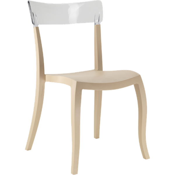Papatya Hera-S Stuhl beige Stuhlsitz, Oberteil transparent