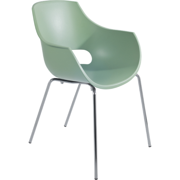 Papatya Opal-ML PRO Sessel resedagrün, Sesselbeine chrome