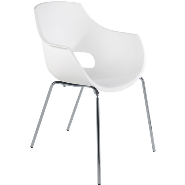 Papatya Opal-ML PRO Sessel weiß , Sesselbeine chrome