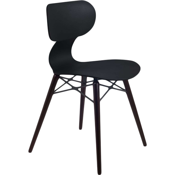 Stuhl Papatya Yugo-S Wox Schwarz , Sesselbeine lackierte Wenge
