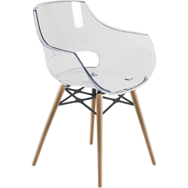 Papatya Opal Sessel-Wox transparent, Material Buchenholz