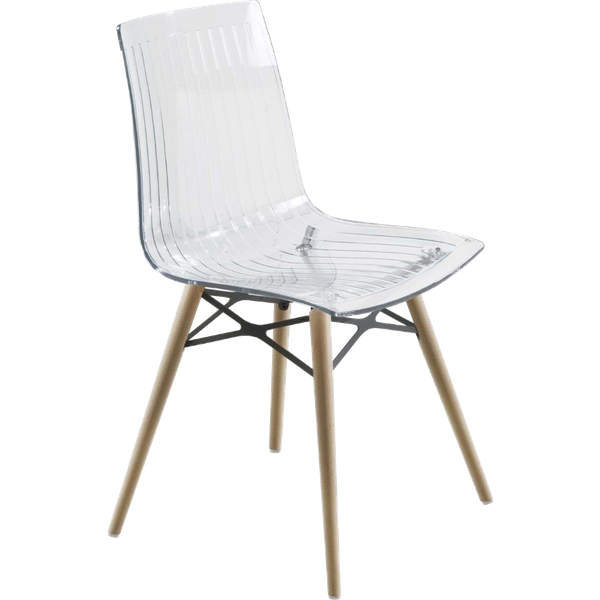 Papatya X-Treme S Stuhl Wox transparent, Sesselbeine lackiertes Buchenholz