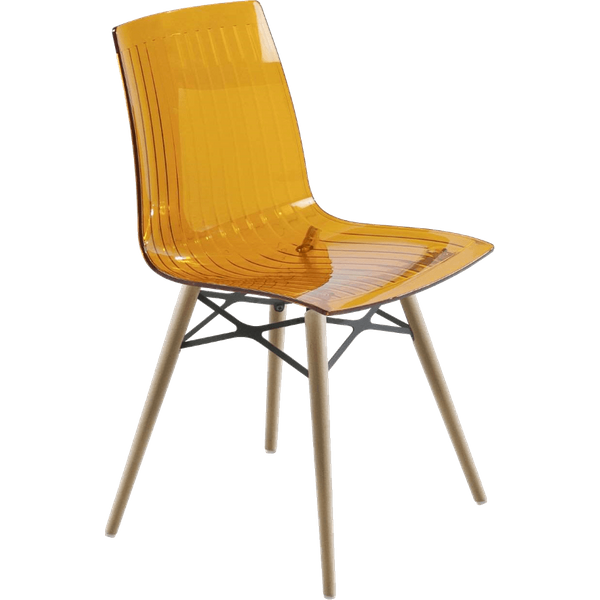 Papatya X-Treme S Stuhl Wox transparent orange, Sesselbeine lackiertes Buchenholz
