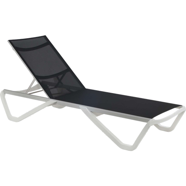 Papatya Wave Sonnenliege weiß 0 1, Material anthrazitgrau 5700