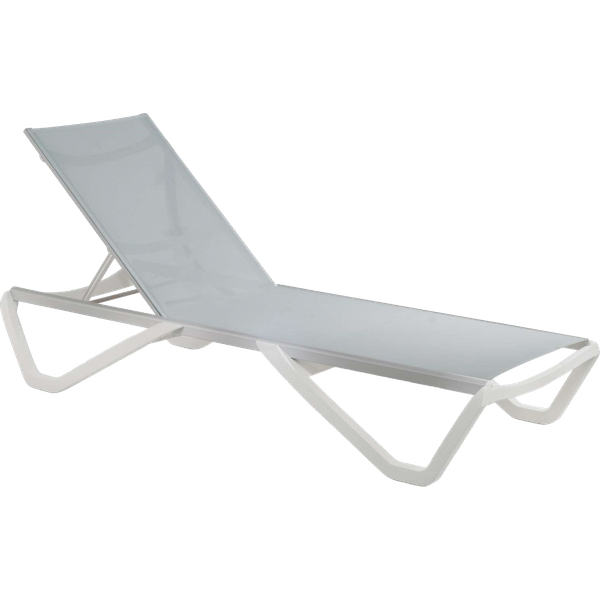 Papatya Wave Sonnenliege weiß 01, Material grau 5374