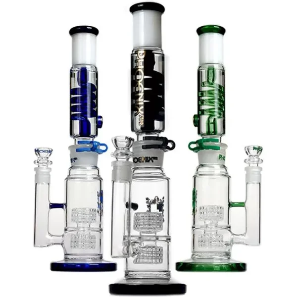 PHOENIX STAR Freezable Coil Bong Double Matrix Percs 14''