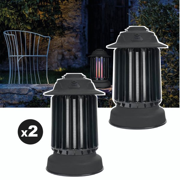 Lot de 2 pièges à moustique d'extérieur auto-nettoyant EZIlight® Mosquito Garden MG 10 Black