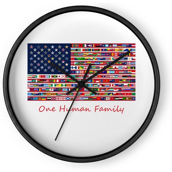 One Human Family Wall Clock 10 in