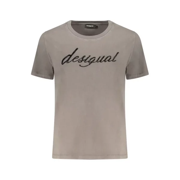 Desigual Damen Kurzarm-T-Shirt Grau 26SWTK08_GR2058, GrößE XS-image